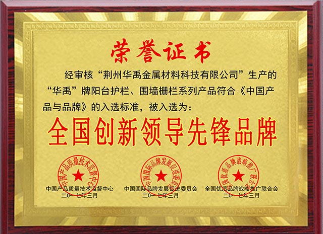 全國創新領導（dǎo）先鋒品牌